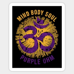 Purple Ohm Mind Body Soul Sticker